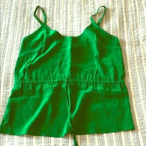 Silky green top with spaghetti straps